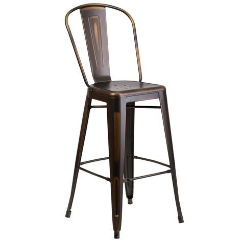 distressed copper bar stools